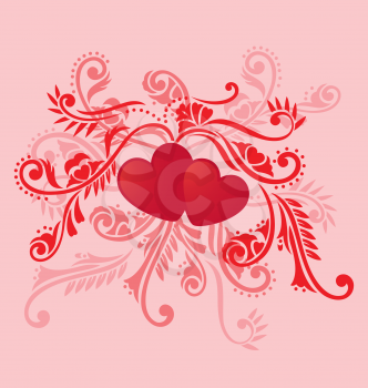 Royalty Free Clipart Image of Decorative Hearts