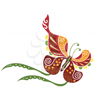 Royalty Free Clipart Image of a Decorative Butterfly