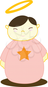 Royalty Free Clipart Image of an Angel With a Star on Its Robe