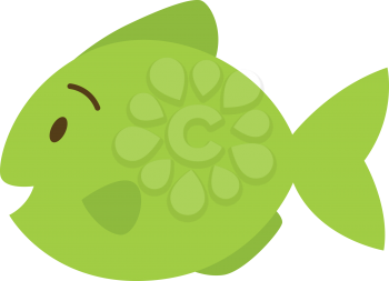 Royalty Free Clipart Image of a Green Fish