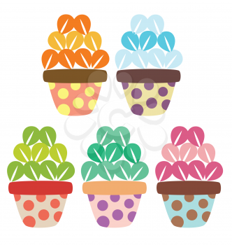 Royalty Free Clipart Image of Flower Pots