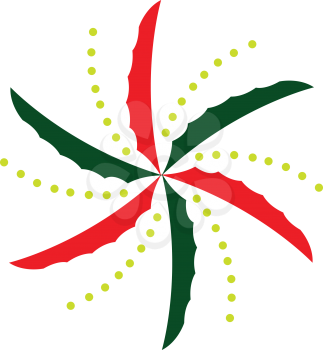 Royalty Free Clipart Image of a Colourful Snowflake