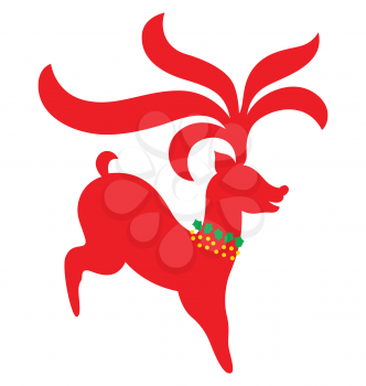 Royalty Free Clipart Image of a Red Reindeer