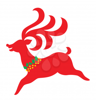 Royalty Free Clipart Image of a Red Reindeer