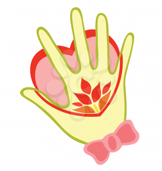 Royalty Free Clipart Image of a Hand on a Heart