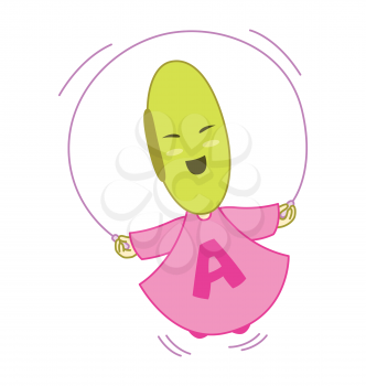 Royalty Free Clipart Image of a Little One Skipping