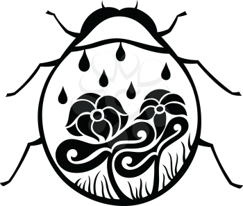 Royalty Free Clipart Image of a Decorative Ladybug