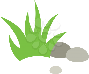 Royalty Free Clipart Image of Grass and Rocks