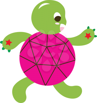 Royalty Free Clipart Image of a Turtle Walking