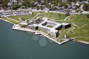 Aerial view of Castillo de San Marcos National Monument in Saint Augustine, Florida.