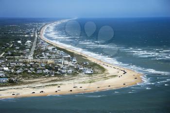 Royalty Free Photo of an Aerial View of Beachfront Property and Vilano Beach at Saint Johns, Florida