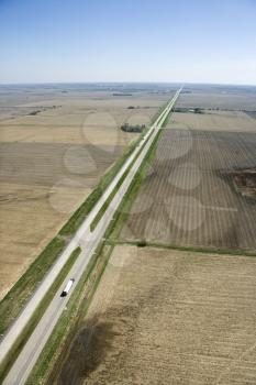Royalty Free Photo of an Aerial of a Rural Highway