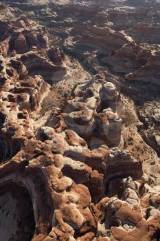 Royalty Free Photo of an Aerial of a Southwest Desert Canyon in Canyonlands National Park in Utah, USA