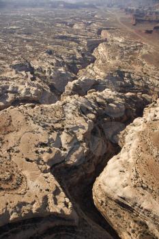 Royalty Free Photo of an Aerial of a Desert Canyon in Canyonlands National Park in Utah, USA