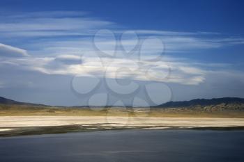 Royalty Free Photo of an Aerial of Owens Lake Landscape in California, USA