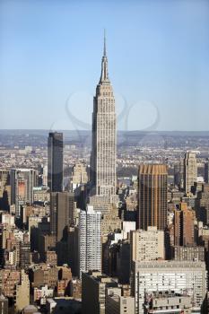 Royalty Free Photo of an Aerial View of Empire State Building in Manhattan, New York