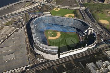 Royalty Free Photo of an Aerial View of Yankee Baseball Stadium in the Bronx, New York City