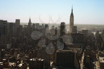 Royalty Free Photo of an Aerial View of Manhattan City Skyline, New York City