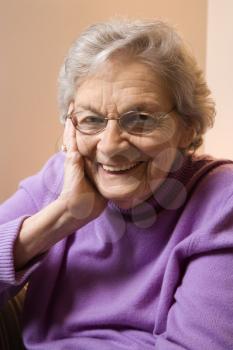 Royalty Free Photo of an Elderly Woman Smiling