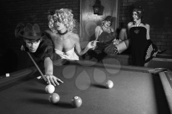 Royalty Free Photo of People Playing Pool