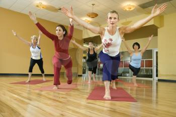 Royalty Free Photo of Women in a Yoga Class