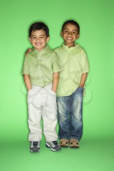 Royalty Free Photo of Two Little Boys Standing Together