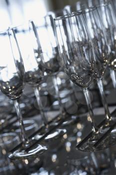 Royalty Free Photo of Empty Glasses Lined Up