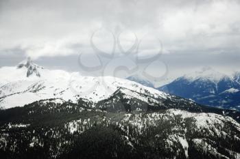 Royalty Free Photo of a Ski Resort Mountain With Snow