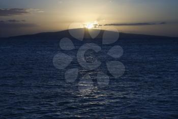 Royalty Free Photo of Sunset Over the Coast of Kihei, Maui, Hawaii, USA