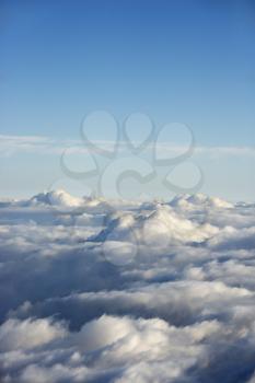 Royalty Free Photo of an Aerial Shot of Clouds in Haleakala National Park, Maui, Hawaii