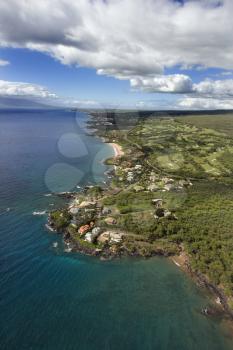 Royalty Free Photo of an Aerial of Maui, Hawaii Coastline