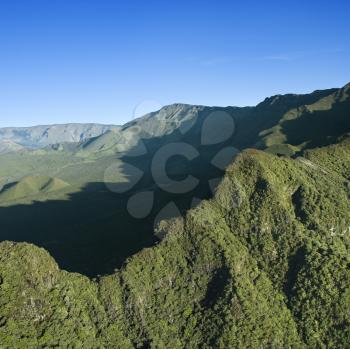 Royalty Free Photo of an Aerial of Mountain Landscape on Maui, Hawaii