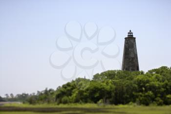 Royalty Free Photo of a Lighthouse on Bald Head Island, North Carolina