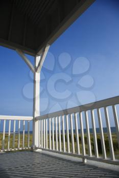 Porch facing beach on Bald Head Island, North Carolina.