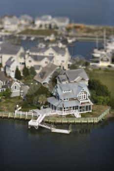 Royalty Free Photo of a Residential Community and Docks on Bald Head Island, North Carolina