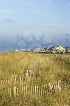 Royalty Free Photo of a Natural Beach Area With Houses
