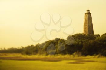Lighthouse on Bald Head Island, North Carolina.