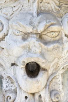 Royalty Free Photo of a Close-up of an Architectural Sculpture on a Building in Lisbon, Portugal