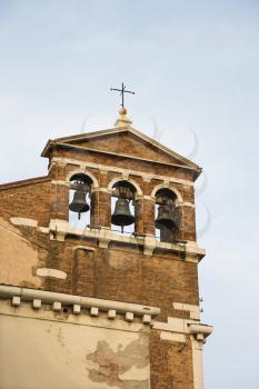 Royalty Free Photo of Church Belfry With Three Bells in Venice, Italy