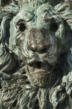 Royalty Free Photo of a Bronze Lion Statue in Venice, Italy