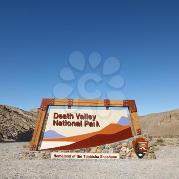 Royalty Free Photo of a Death Valley National Park Entrance Sign