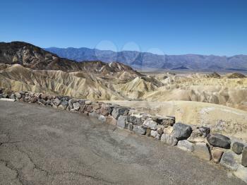 Royalty Free Photo of a Road Overlooking the Landscape in Death Valley National Park