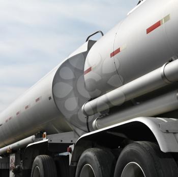 Royalty Free Photo of a Detail of a Fuel Truck With Big Storage Tanks