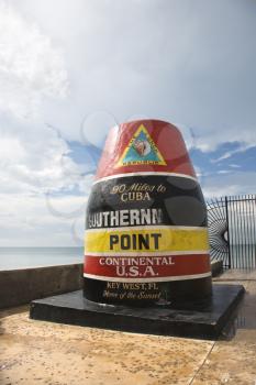 Royalty Free Photo of the Southernmost Point Landmark of Key West, Florida