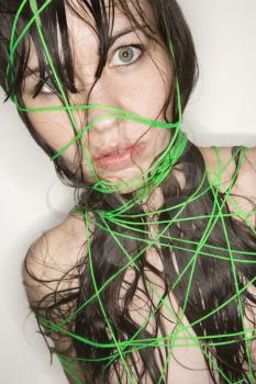 Royalty Free Photo of a Woman Wrapped in String