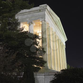 Royalty Free Photo of the Jefferson Memorial at Night in Washington, DC, USA