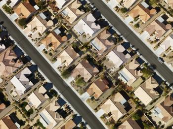 Royalty Free Photo of an Aerial View of a Suburban Neighborhood Urban Sprawl in Las Vegas, Nevada