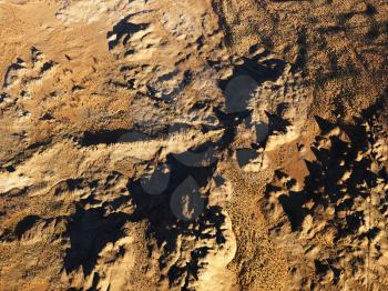 Royalty Free Photo of an Aerial View of a Barren Arrid Desert Landscape