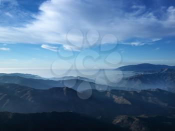 Royalty Free Photo of an Aerial View of a California Mountains