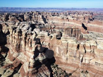 Royalty Free Photo of Rugged Rock Formations in Utah Canyonlands